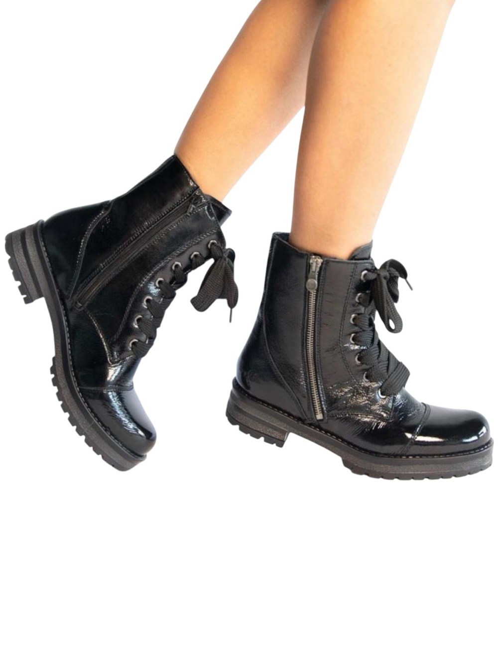 BOS & CO Paulie Patent Leather Boot Waterproof Made in Portugal Size 38